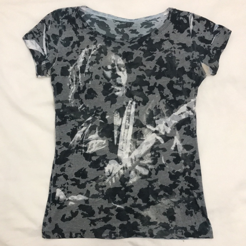 BOB MARLEY BLM Gray Camouflage Burnout Graphic Tee Shirt Camo Medium